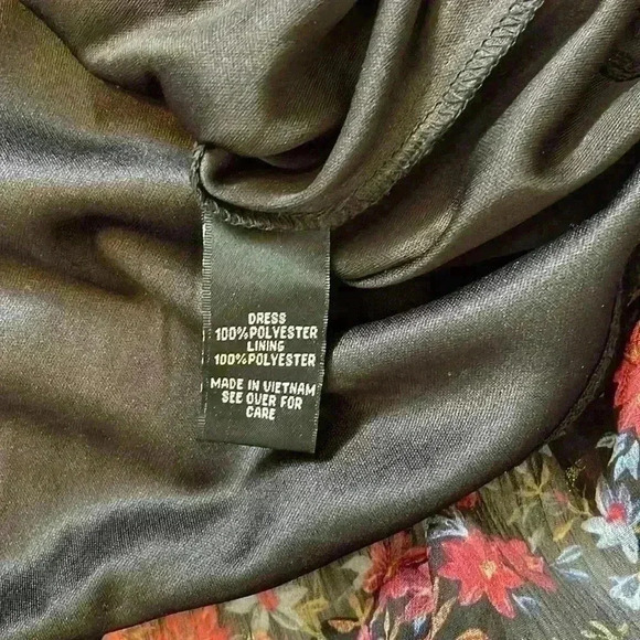 BCX dress black ruffled metallic sheer lined - Picture 5 of 7